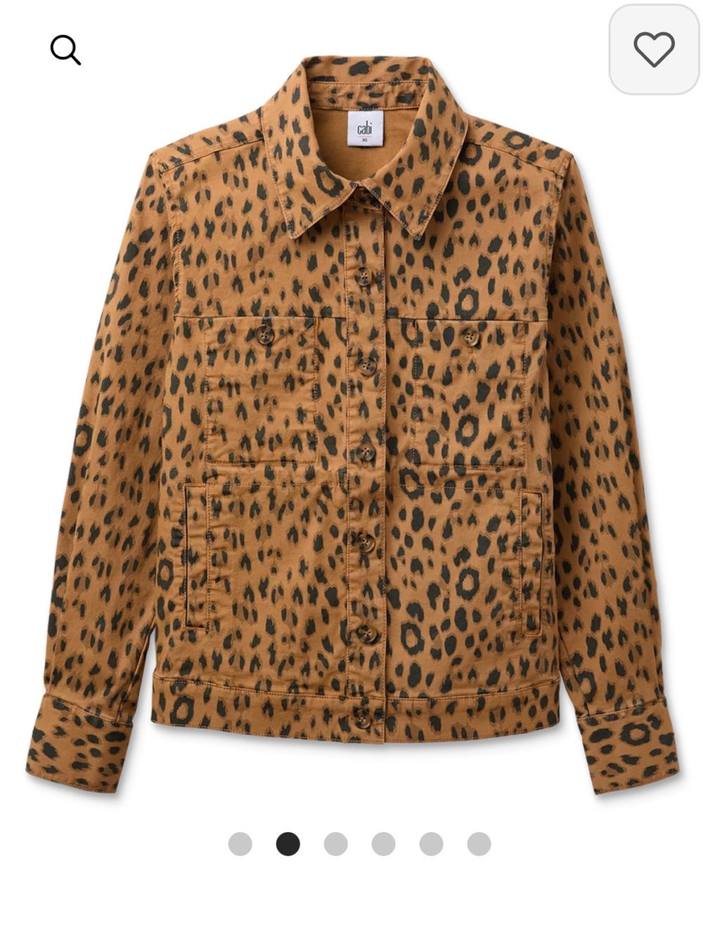 CAbi Leopard Print Jean Jacket